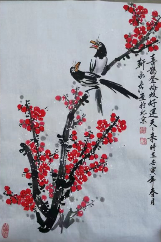 中国著名牡丹画家靳家宏作品展示牡丹雍容华贵