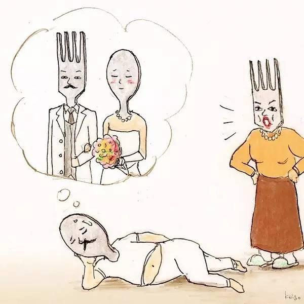 日本插画师keigo的脑洞漫画,画风简单粗糙却可爱幽默