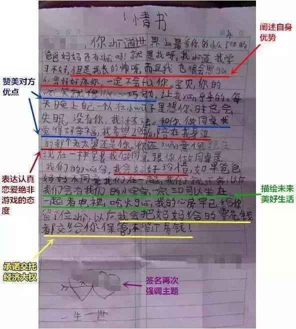 小学生的情书抑制不住爱意，不给单身狗活路