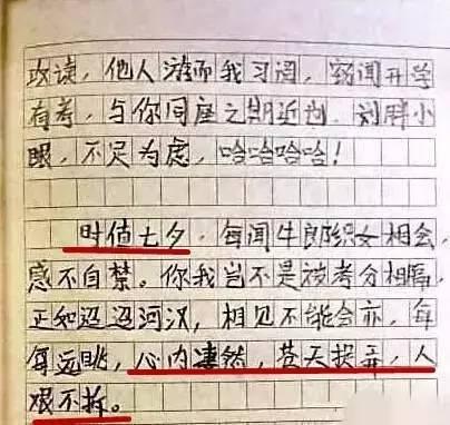 小学生的情书抑制不住爱意，不给单身狗活路