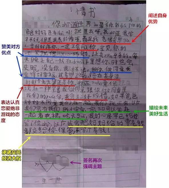 最近一封小学生情书比较火