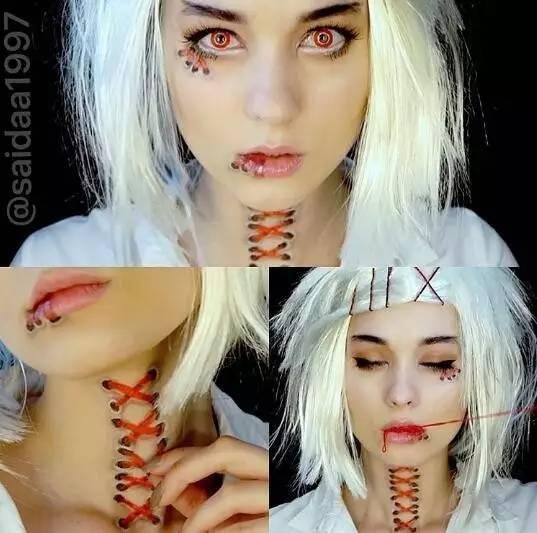妹子的特技化妆效果太惊艳太吓人了!