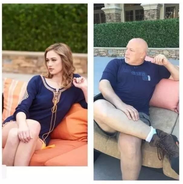 爸爸这么可爱，亲亲你女儿可好？