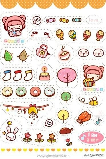 100个萌萌哒的简笔画,100种简笔画超萌表情手帐
