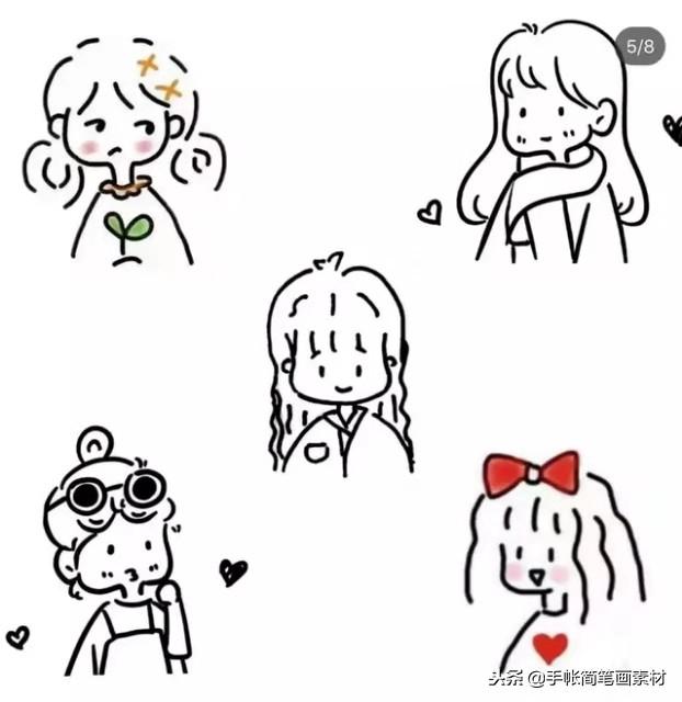 适合在手账本上画的画,可爱的简笔画 呆萌 手帐,人物