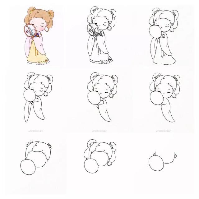 古风少女画,可爱的图画简笔画