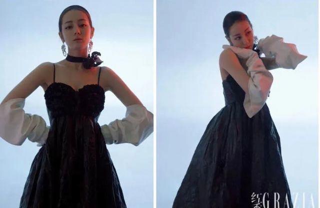 迪麗熱巴時尚大片曝光！穿黑裙宛如黑天鵝，中筒襪配高跟鞋顯身材 娛樂八卦吃瓜 第3张