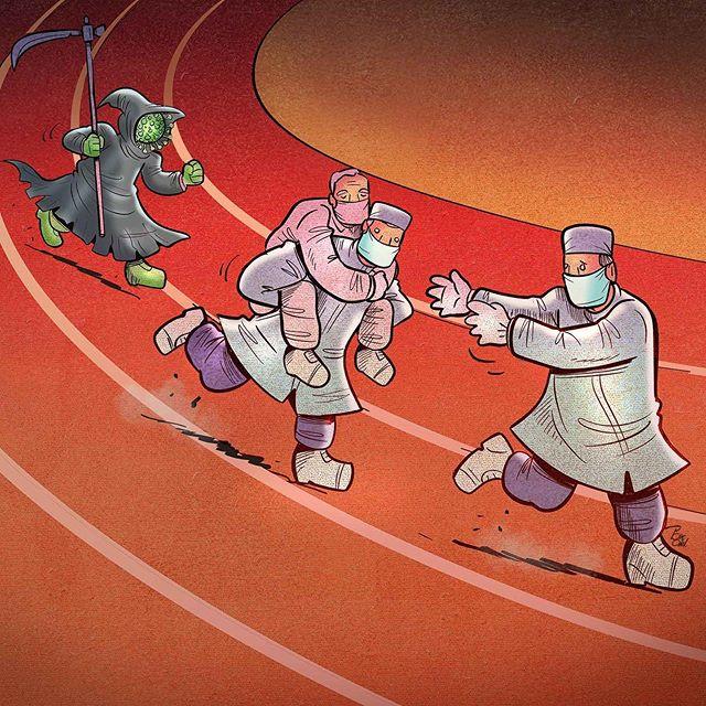 手绘漫画谢医护图片 送给医生的礼物图画
