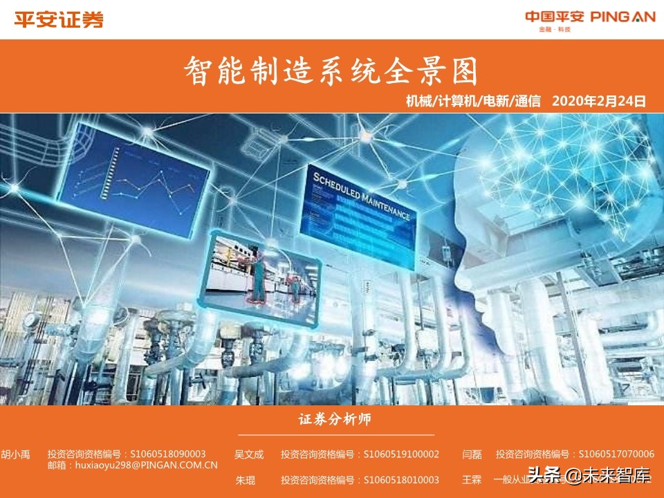 智能制造系统全景图：机械、计算机、电新、通信