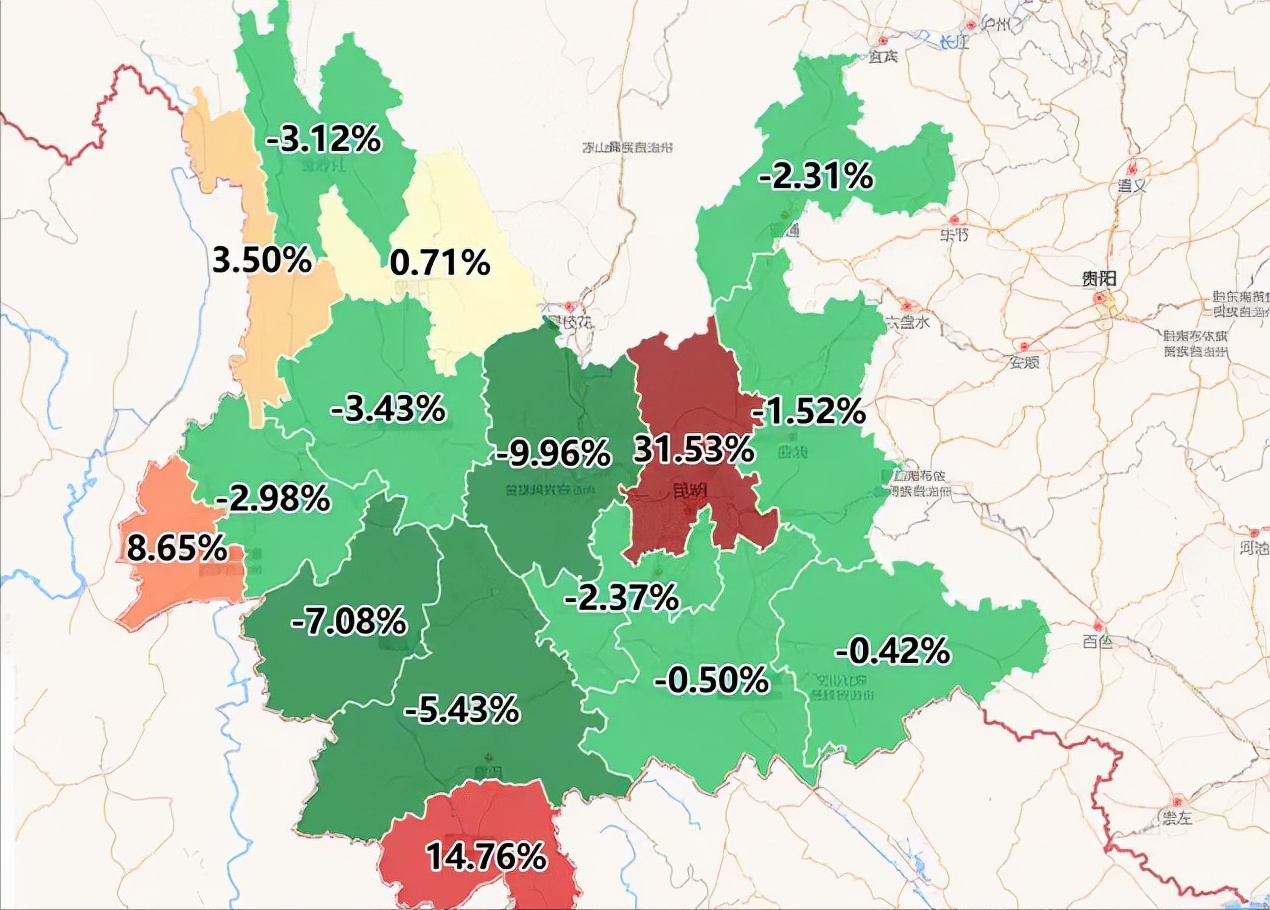 从房价数据看,云南各城市房价可以分为4大梯队.