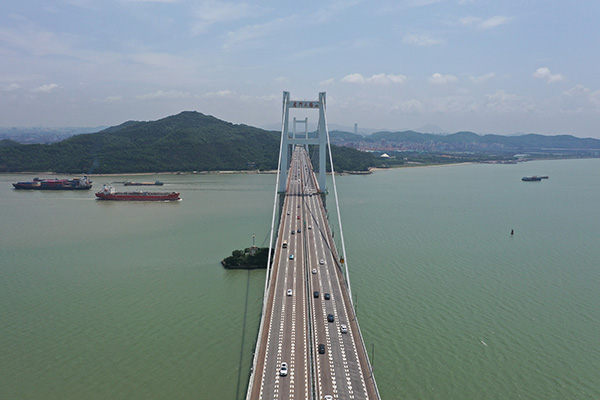 2020年5月15日,广州,虎门大桥恢复通车.