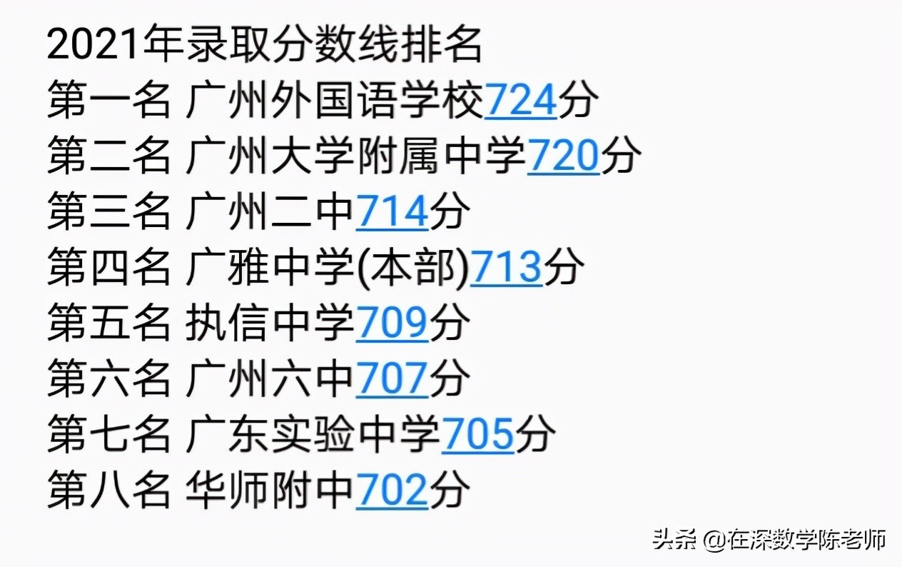 老四大名校目前被广州外国语学校和广州大学附属中学为首的黑马集体