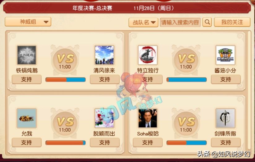 梦幻西游：群雄逐鹿年度赛8强名单，总决赛将会在广州线下举办