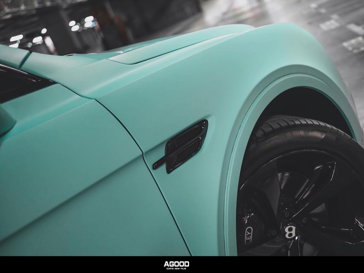 改色膜案例 #agood阿古德汽车贴膜 #宾利 宾利添越全车·消光薄荷绿