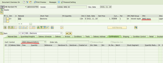 Output type SPED trigger inbound delivery after PGI for inter-company STO's outb