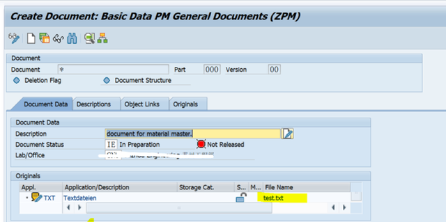 SAP MM 物料主資料的Document Data