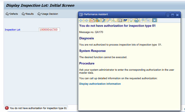 SAP QM 許可權控制可以到Inspection Type上