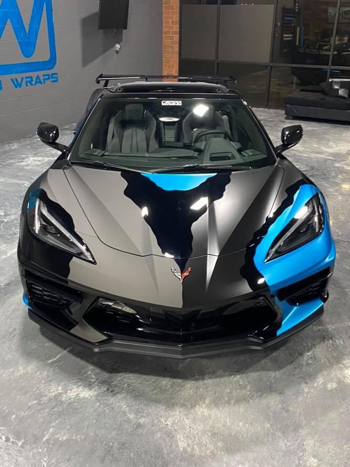 定制"哑光蓝黑迷彩"雪佛兰科尔维特c8!2020-03-23发布玩车改装club