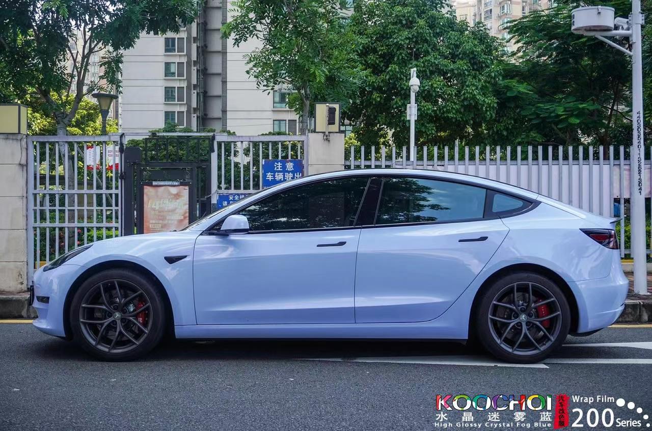 特斯拉改色迷雾蓝