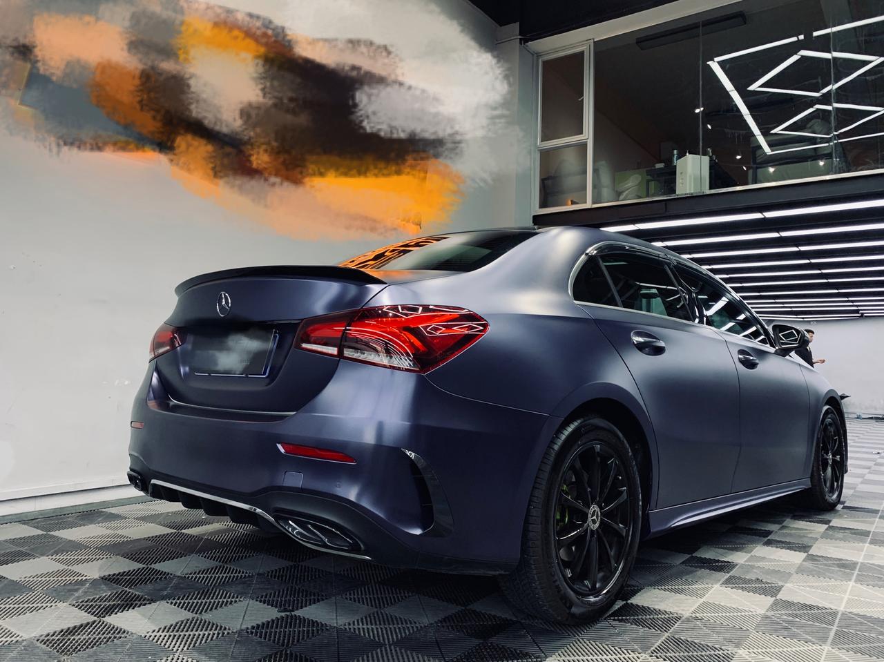 a200l改哑光午夜蓝,给大家晒下我花3000大洋贴的车膜