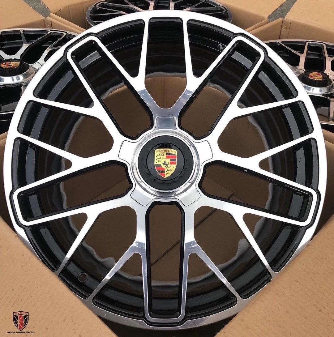保时捷911赛道版精抛大铝盖20寸万吨级锻造轮毂