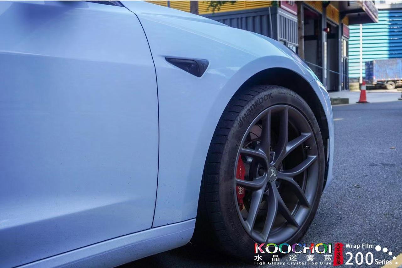 特斯拉改色迷雾蓝