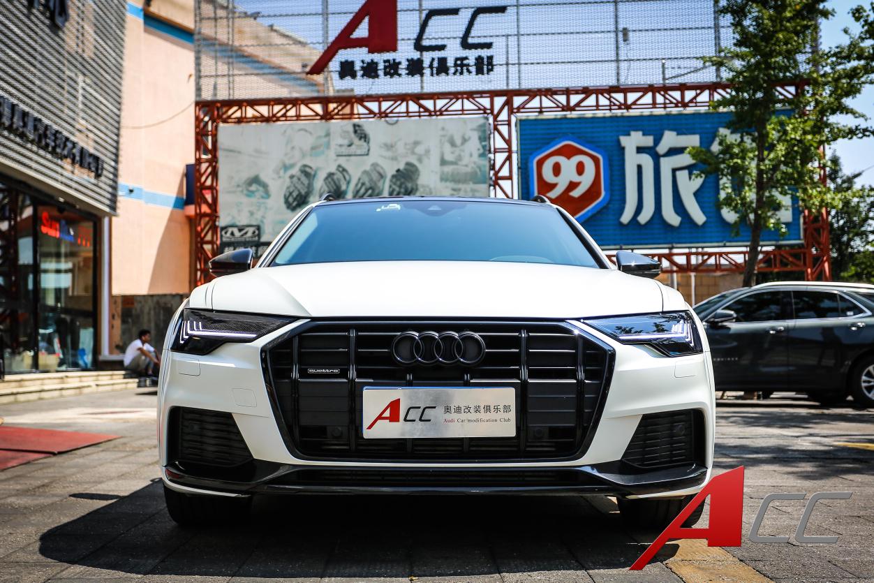 奥迪a6allroad改色电光白变蓝