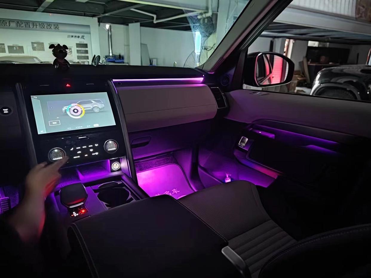 22款路虎发现五原厂十色氛围灯上车效果