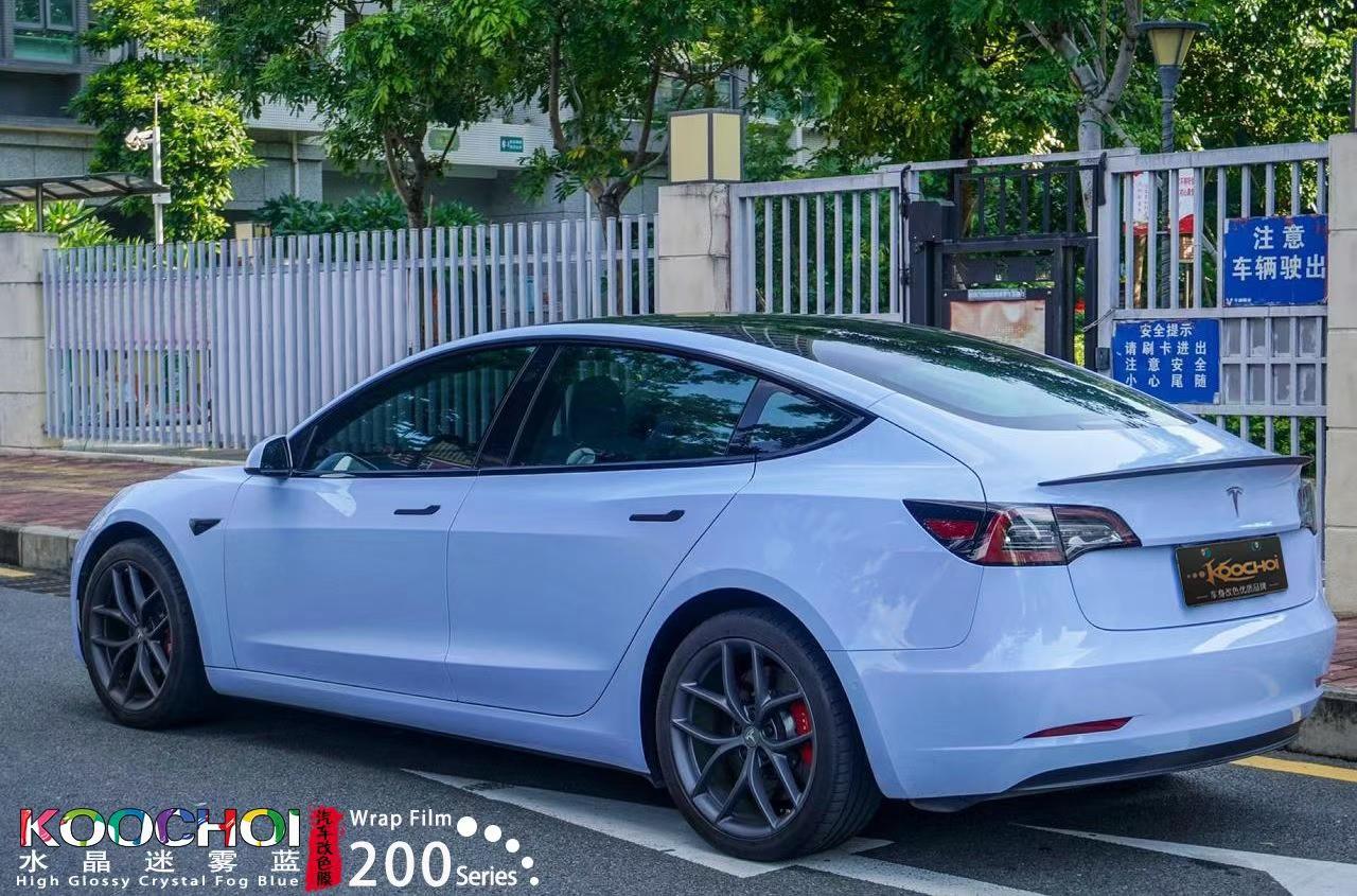 特斯拉改色迷雾蓝