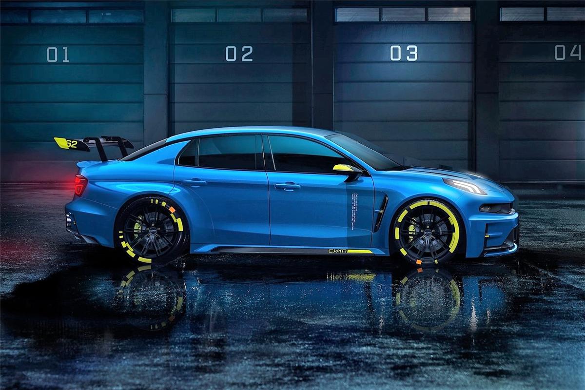 cyan车队的"领克03 wtcr赛道版"首次现身 蓝色t型