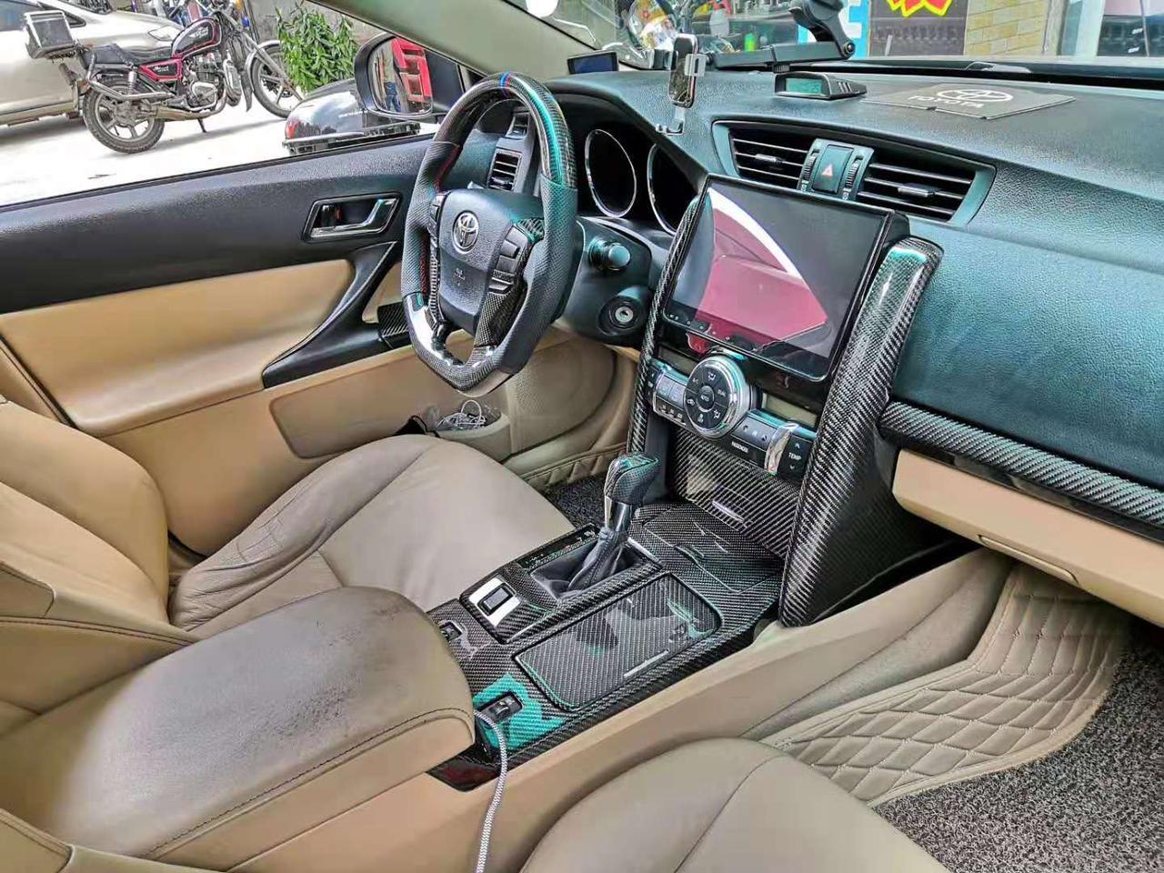 新款锐志原车桃木改装碳纤维方向盘内饰一套帅的一批