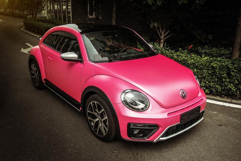 大众粉色改色,河南影刻出品_甲壳虫车友圈_懂车帝