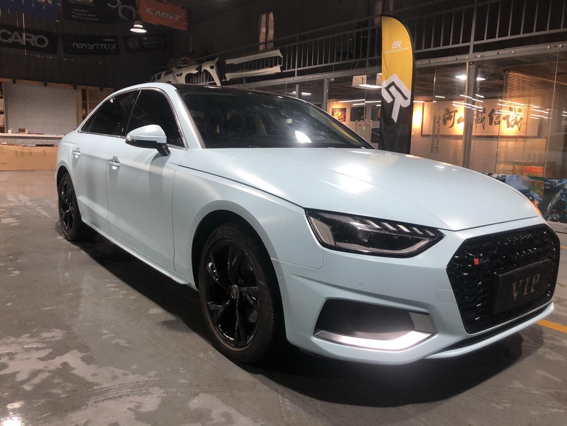 奥迪a4l改色贴膜消光穆里怀白
