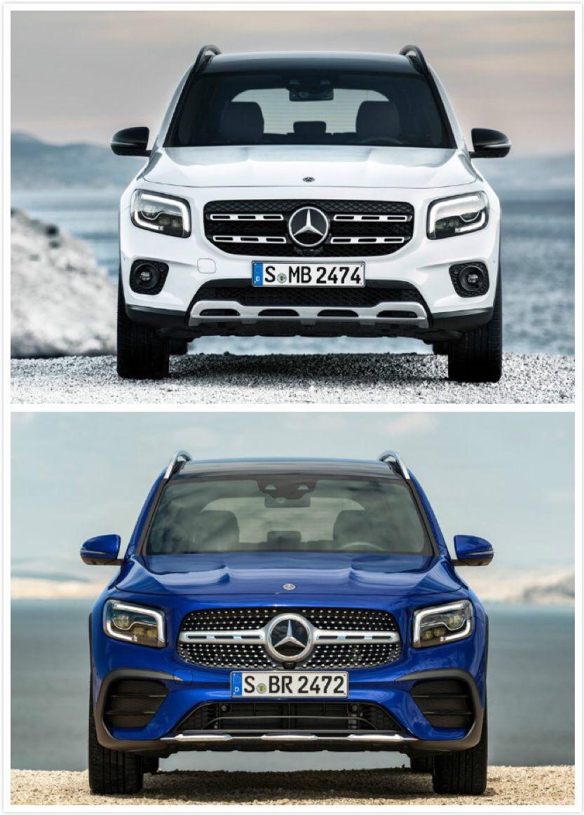 奔驰glb,和奔驰gla和glc不同的是,前者的造型设计偏向