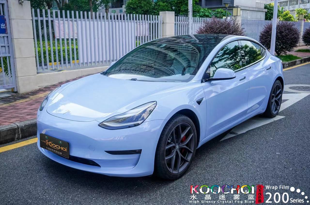 特斯拉改色迷雾蓝