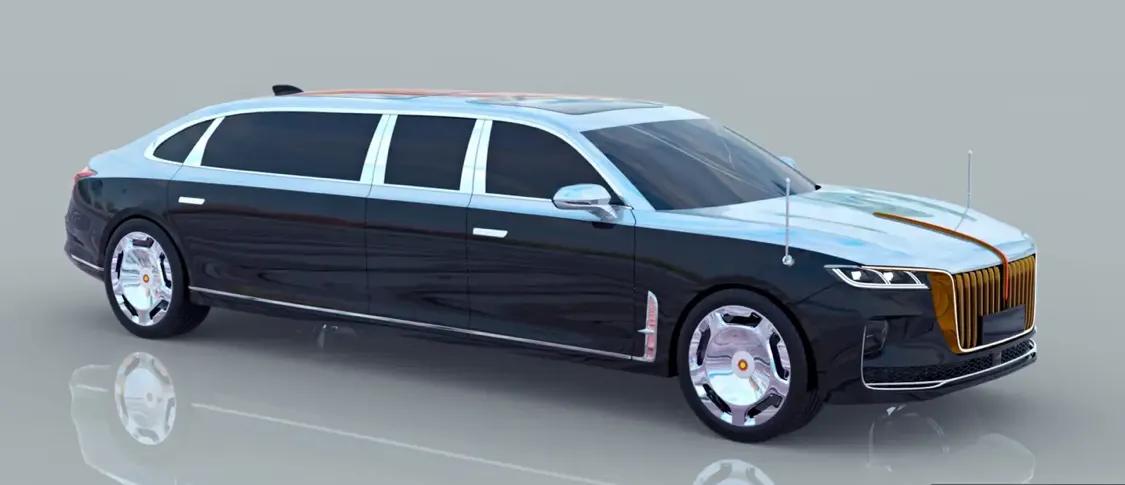 红旗h9防弹加长版很可能是红旗车友的作品不过如果成真的话也是相当的