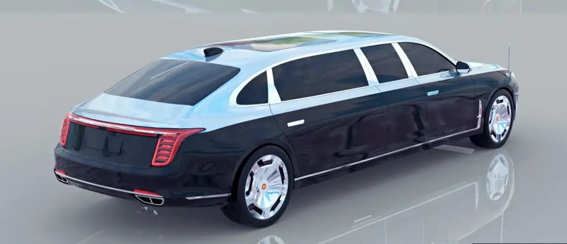 红旗h9防弹加长版很可能是红旗车友的作品不过如果成真的话也是相当的