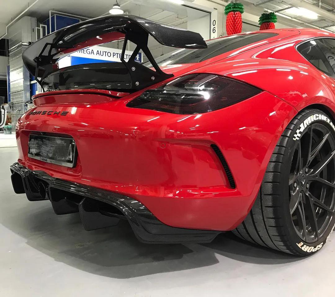 保时捷boxster987改装gt4大包围cayman碳纤维前后杠尾翼宽体套件改装