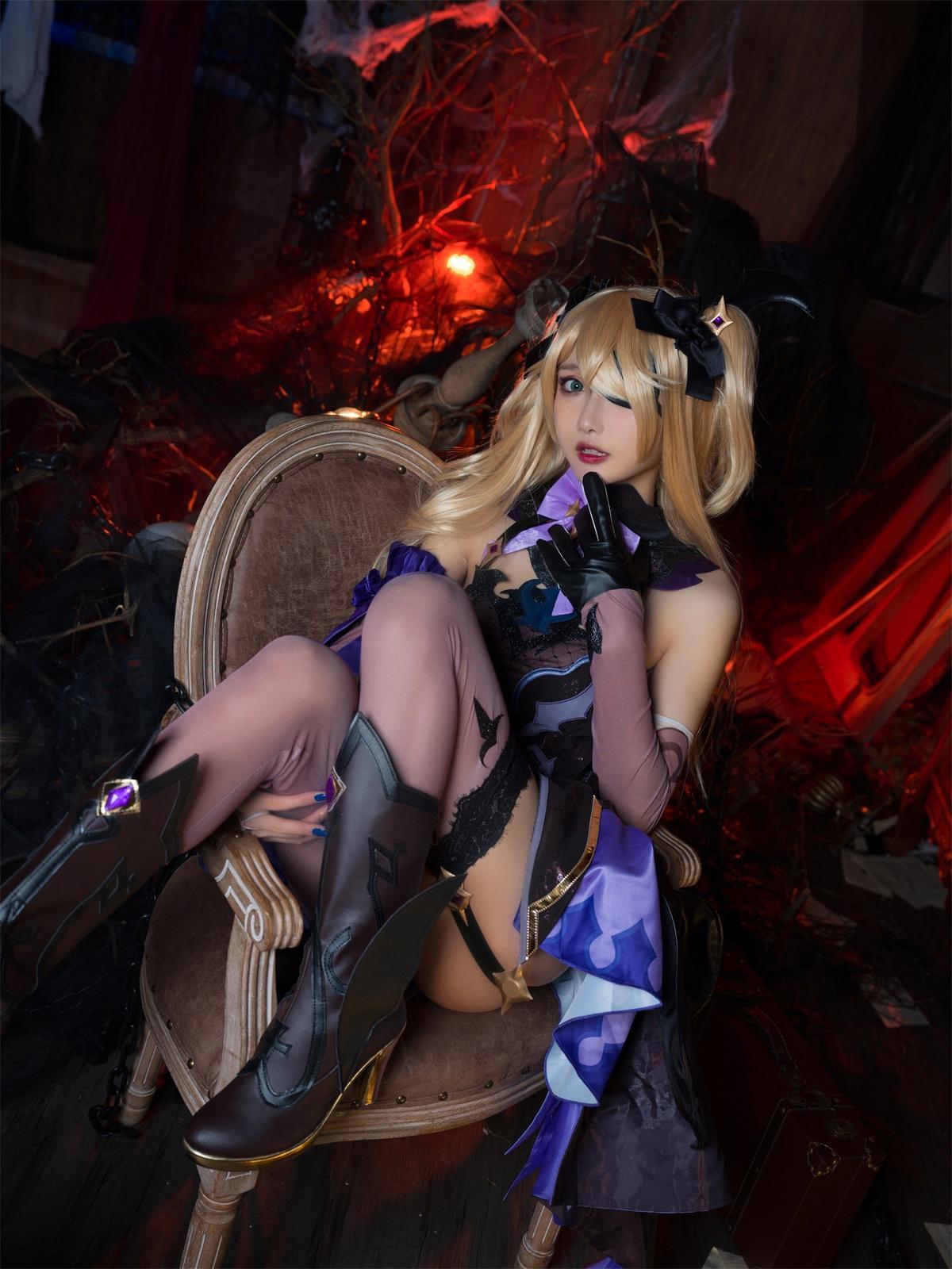 网络红人@阿包也是兔娘 原神中二皇女COS[53P 454M]