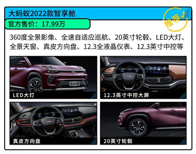 12.3英寸液晶仪表+20英寸轮毂 奇瑞大蚂蚁正式上市