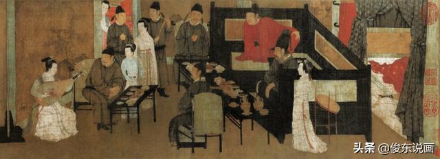 堪比谍中谍的名画，韩熙载夜宴图，古代工笔重彩人物画巅峰之作