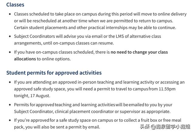 墨尔本大学最新通知：本学期可以回校了