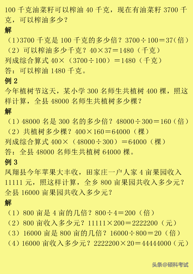 小升初数学：小学1到6年级所有重点题型口诀、公式、例题汇总 小升初数学必考题型 第13张