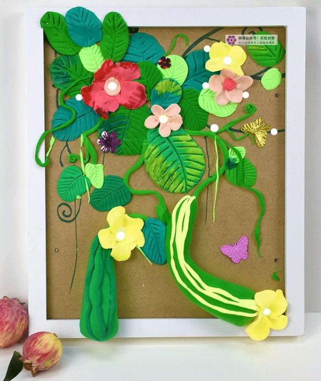 粘土拼贴画(儿童轻粘土画作品图片)