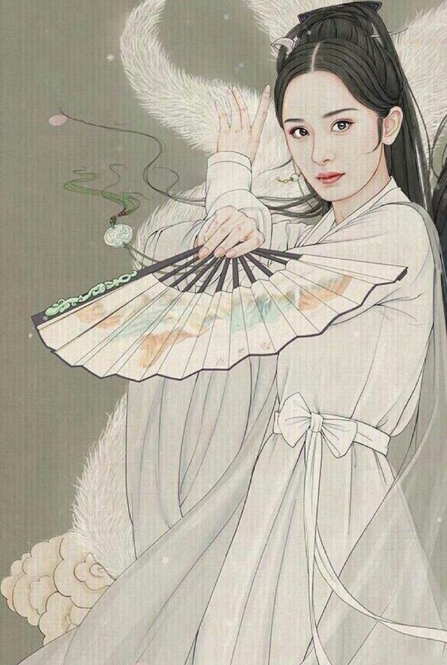 十二星座相對應的手繪白衣女子,各個仙氣十足,金牛座是第一美人