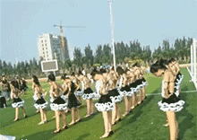 超短裙内涵gif：超短裙了，还都蹲着拍照吗？
