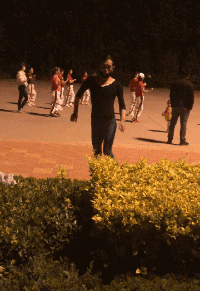 爆笑的GIF动态图：晚上你推车，白天我也学学推车