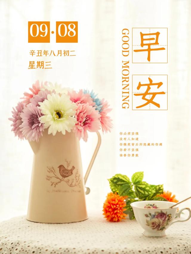 你若不坚强，谁替你勇敢；早安