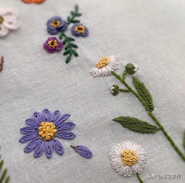 刺绣作品简单(刺绣图案小清新设计图)