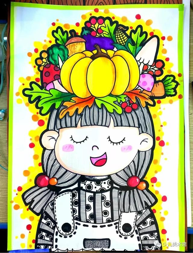 精选的54幅创意儿童画和装饰线条描绘出优秀的模型画让孩子轻松上手